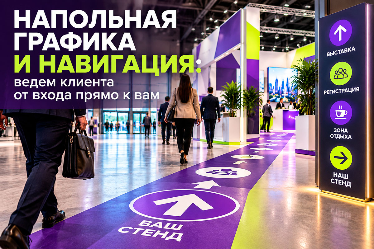 Напольная графика и навигация: ведем клиента от входа прямо к вам
